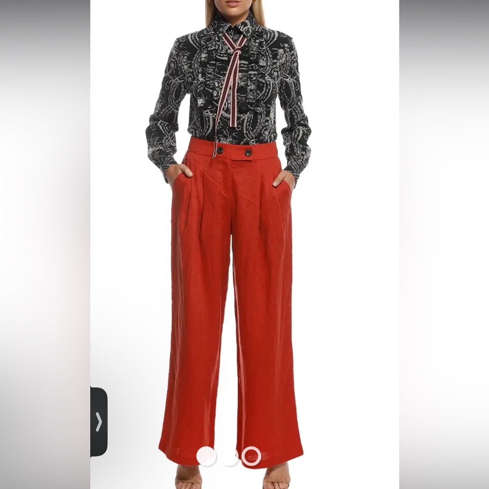 Suboo relaxed, wide leg pants 100% linen